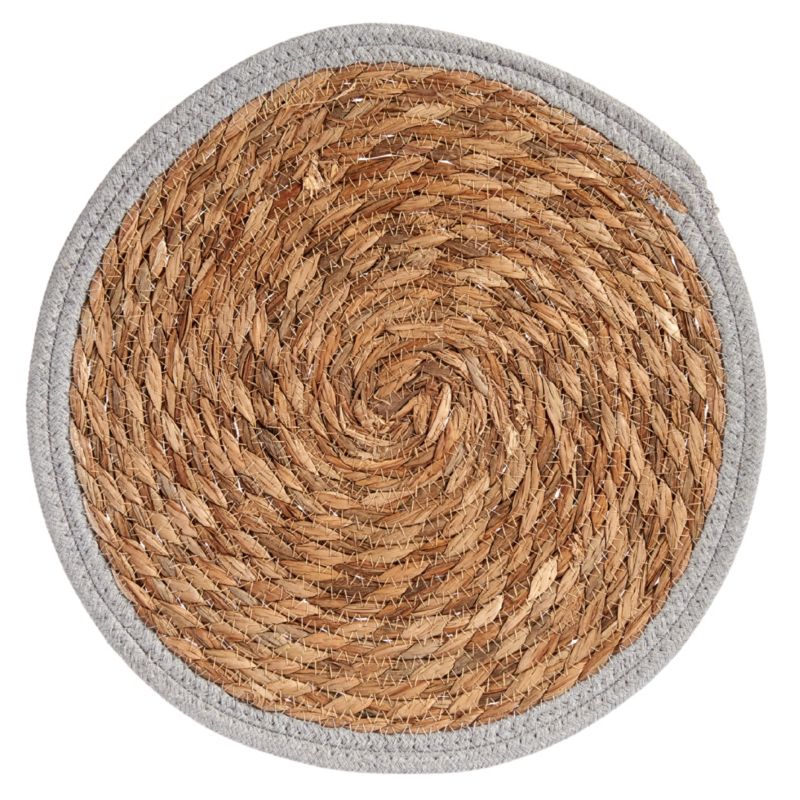 Podkładka Na Stół 35 Cm Beżowa KINVARA Z Szarą Obwódką 1 szt.