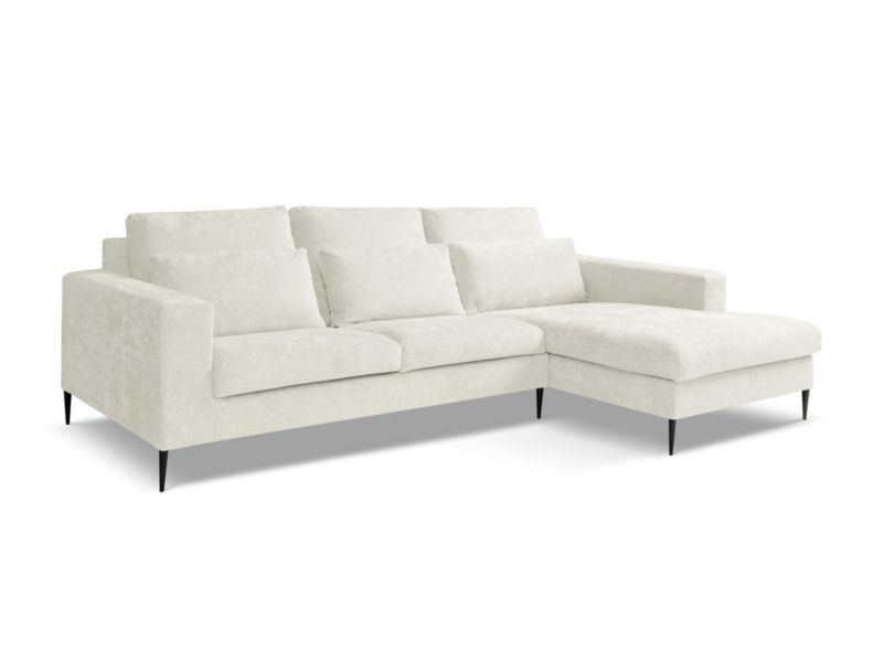 Narożnik prawostronny LaMiaSofa DIANO z tkaniny szenilowej 268x173 cm jasny beż 1 szt.