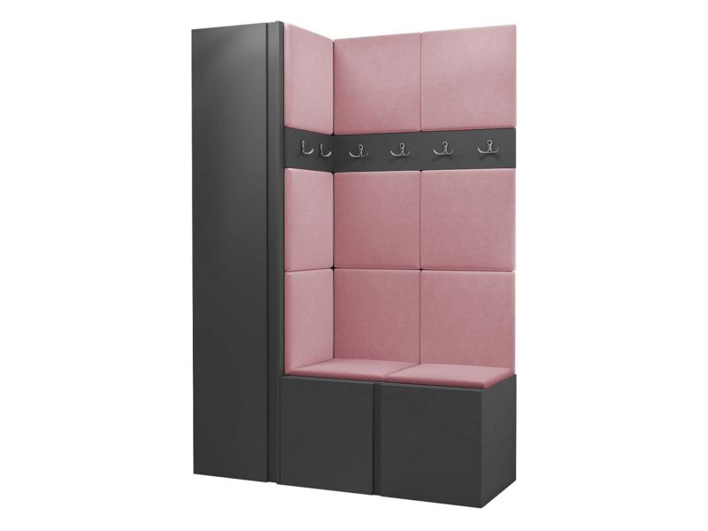 Garderoba MIRJAN 24 Orion IX grafit + różowy 1 kpl.