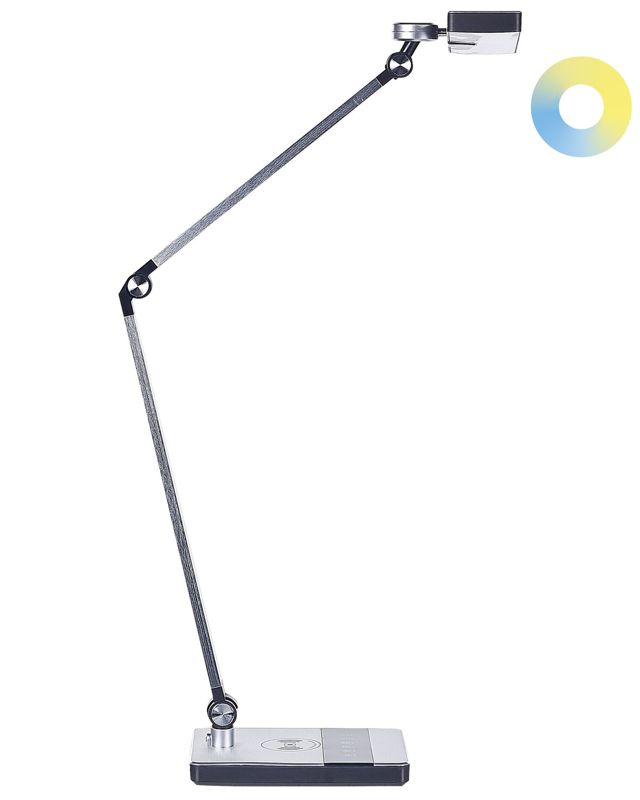 Lampa biurkowa LED Lacerta Z ładowarką indukcyjną Metal Srebrny 1 szt.