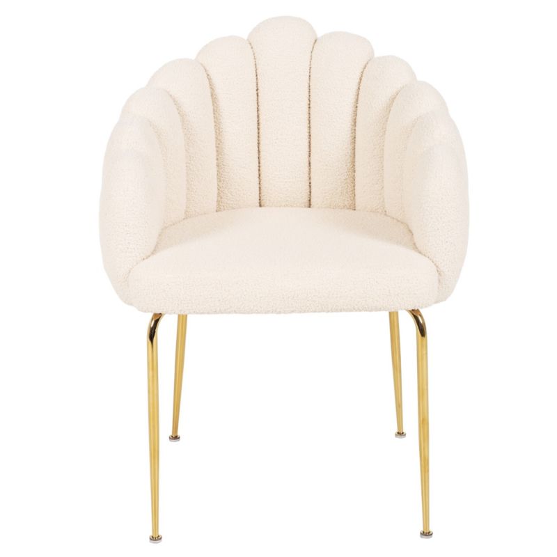 Krzesło tapicerowane JUMI eleganckie glamour baranek boucle teddy 1 szt.