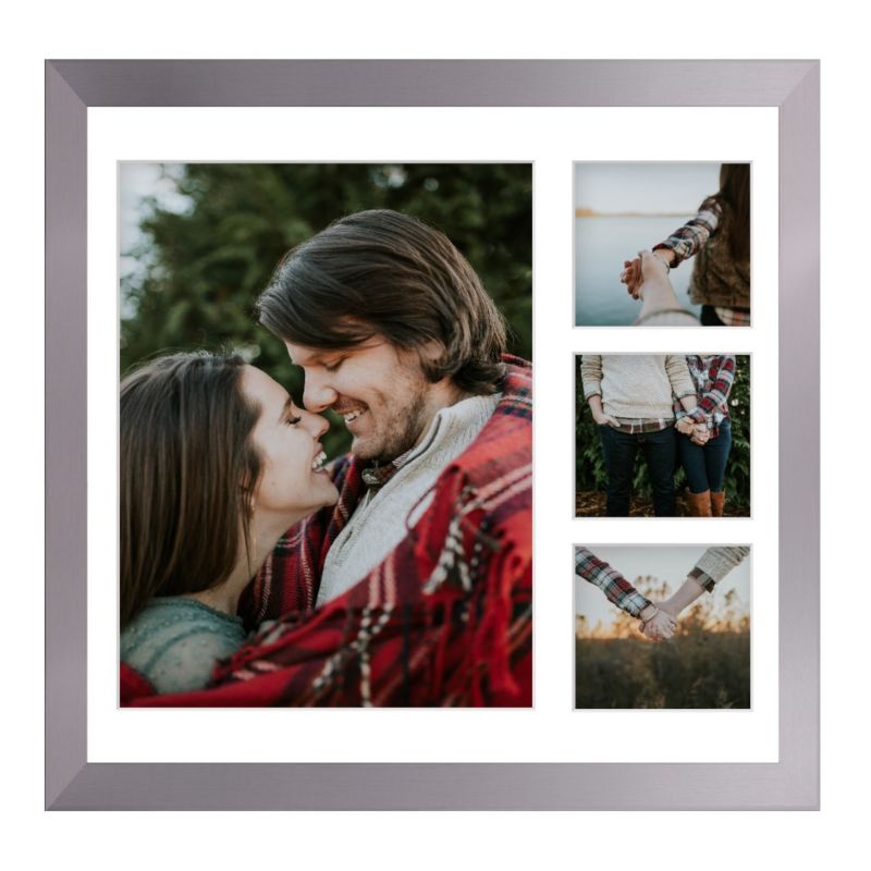 Ramka na 4 zdjęcia Hekla 40x40x4 MDF galeria srebrny 1szt.