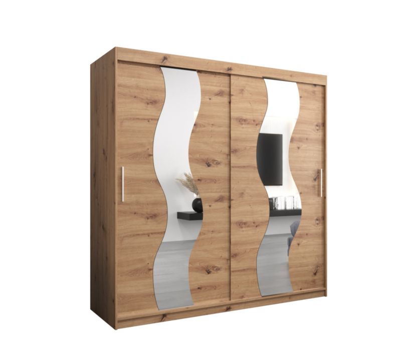 Szafa przesuwna Abiks SEWILLA 200 dąb artisan + dąb artisan 1 szt.