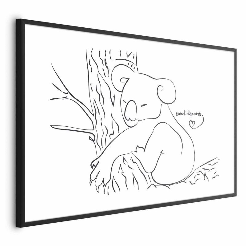 Plakat Artgeist Śpiący koala 30x21 cm z ramą czarną 1 szt