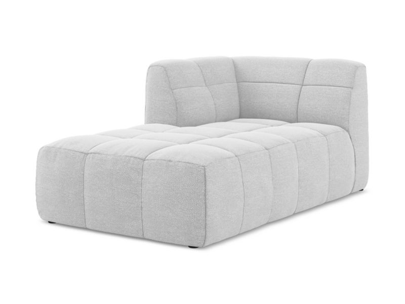Szezlong lewostronny LaMiaSofa GRADO z tkaniny bouclé 101x175 cm srebrny 1 szt.