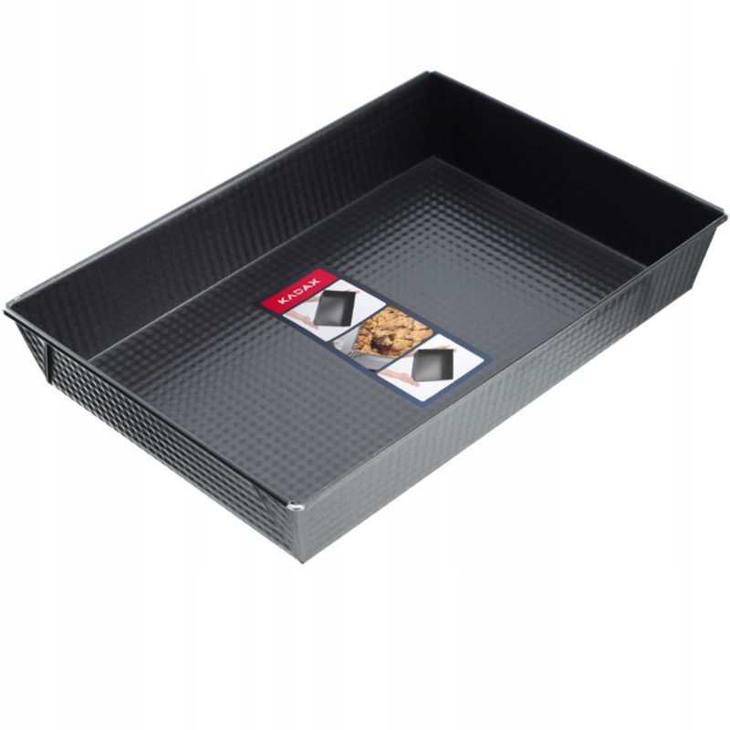 Forma Do Pieczenia KADAX Blacha Ciasta Nieprzywieralna Prostokątna 36x25x6 Czarny 1 szt.