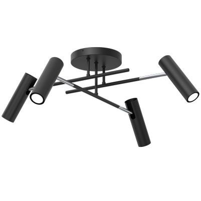 Lampa sufitowa Luminex Axion czarno-chromowana loft regulowana 4xGU10 x 8W 1 szt.