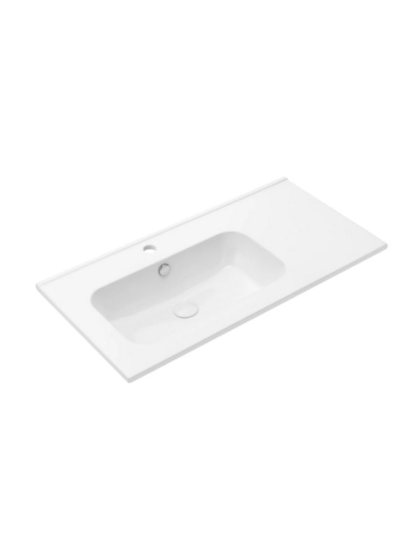 Umywalka meblowa Uptrend VENTA 90L biały połysk, z otworem na baterię oraz przelewem, lewa 1 szt.