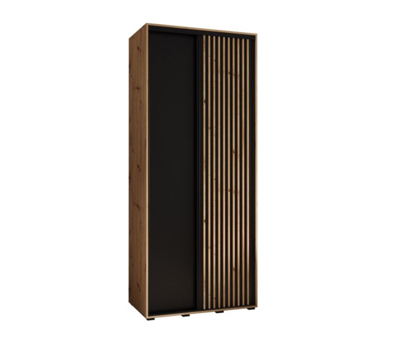 Szafa przesuwna Garderoba Abiks Lanko 1 100 gł. 45 artisan/czarny 1 szt.