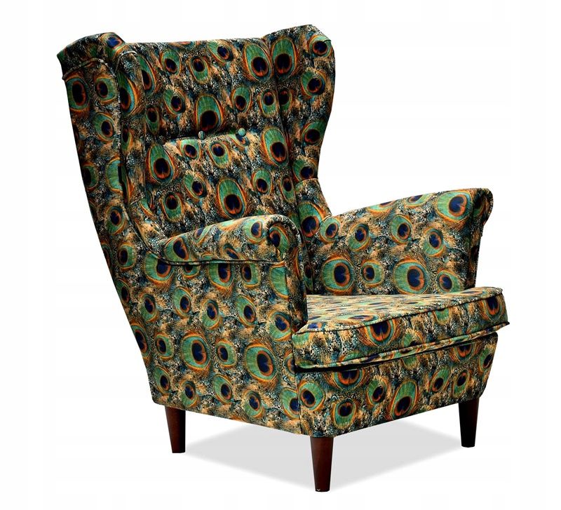 Fotel uszak do salonu Family Meble ARI PRINT pawie oko 1szt