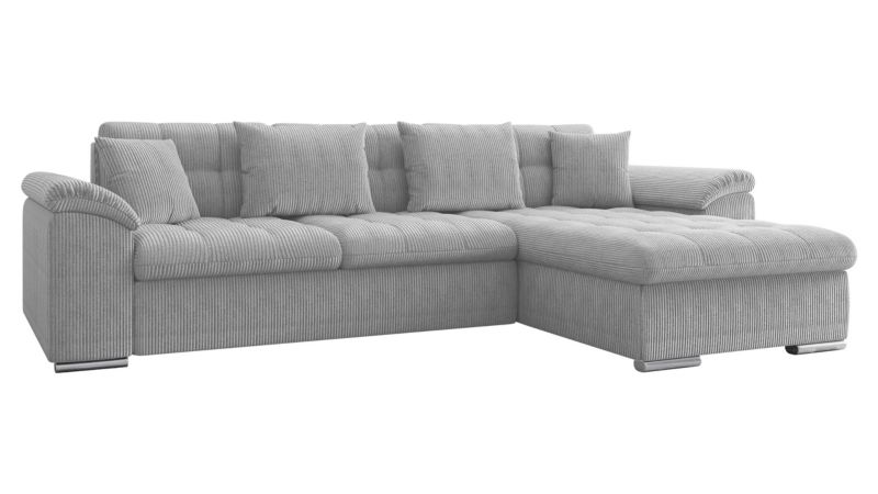 Narożnik z funkcją spania MIRJAN 24 Diana Sztruks prawy jasny szary 1 szt.