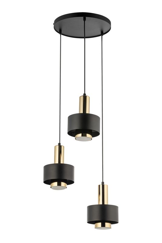 Lampa wisząca Sigma Lighting Rif Lux 6364 czarno-złota dekoracyjna 3xGX53 x 1 szt.