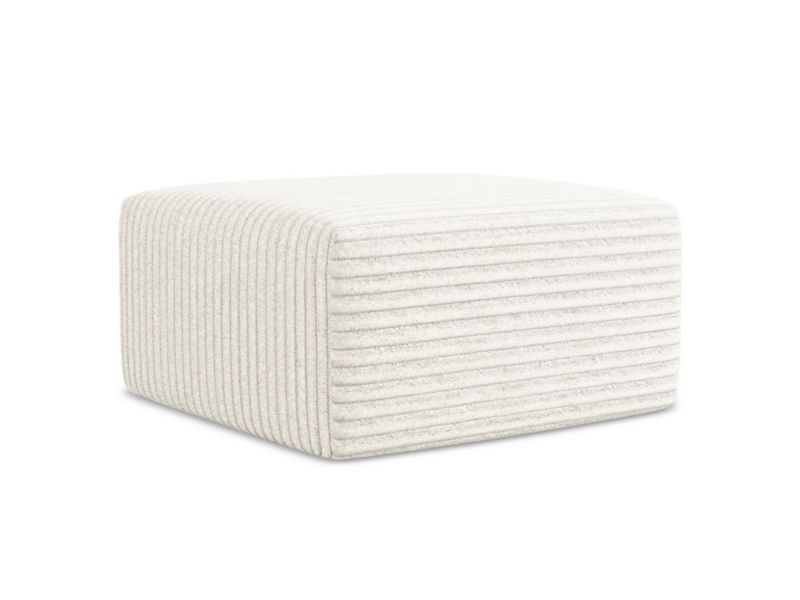 Pufa LaMiaSofa BOVA z tkaniny sztruksowej 75x75 cm jasny beż 1 szt.