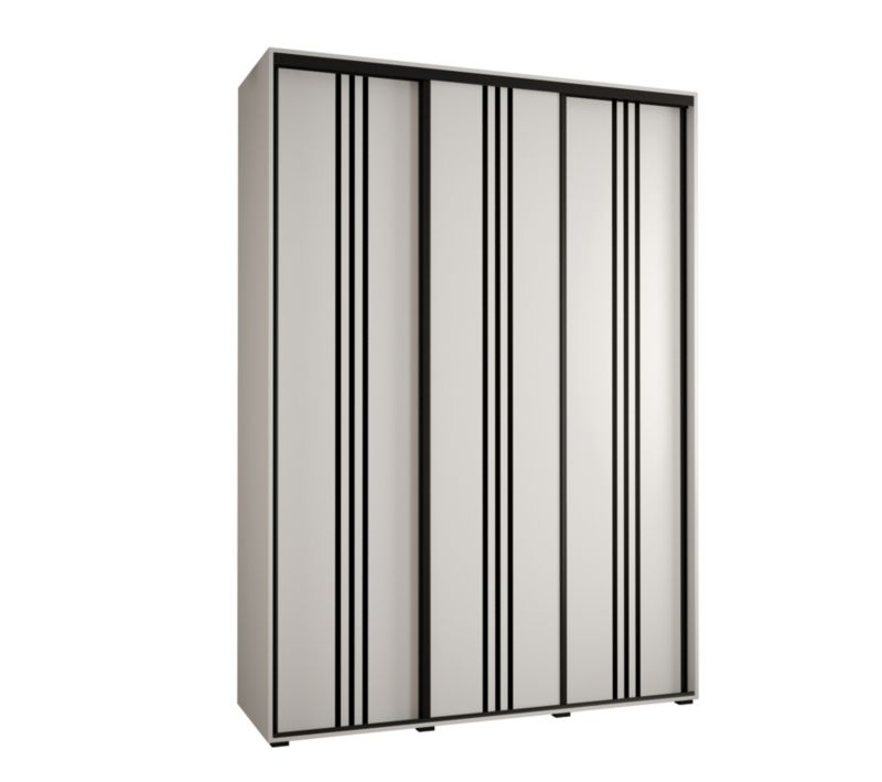 Szafa przesuwna Abiks DAVOS 6 wysoka szer.170cm gł.60cm biały/biały/czarny 1szt.