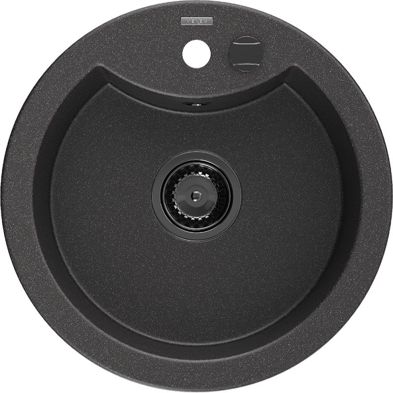 Zlewozmywak wpuszczany Mexen Diego 1-komorowy czarny nakrapiany 488x480 mm - 6512481000-76-G 1 szt.
