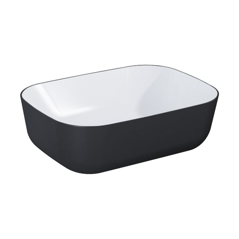 Umywalka nablatowa Roca bicolor 46x33 czarny mat