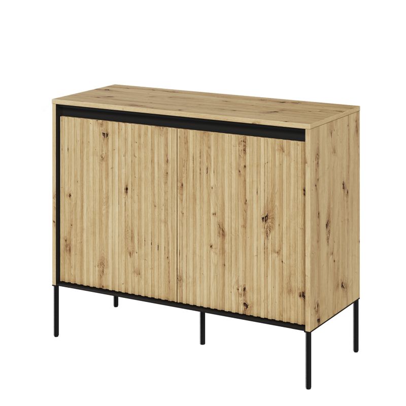 Komoda dwudrzwiowa Bettso Trend z oświetleniem LED i frezowanym frontem dąb artisan 1szt.