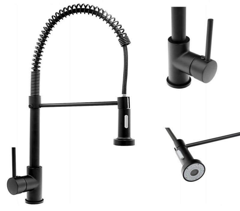 Bateria Kuchenna Do Zlewozmywaka Granitan Spiral Czarna 1 szt.