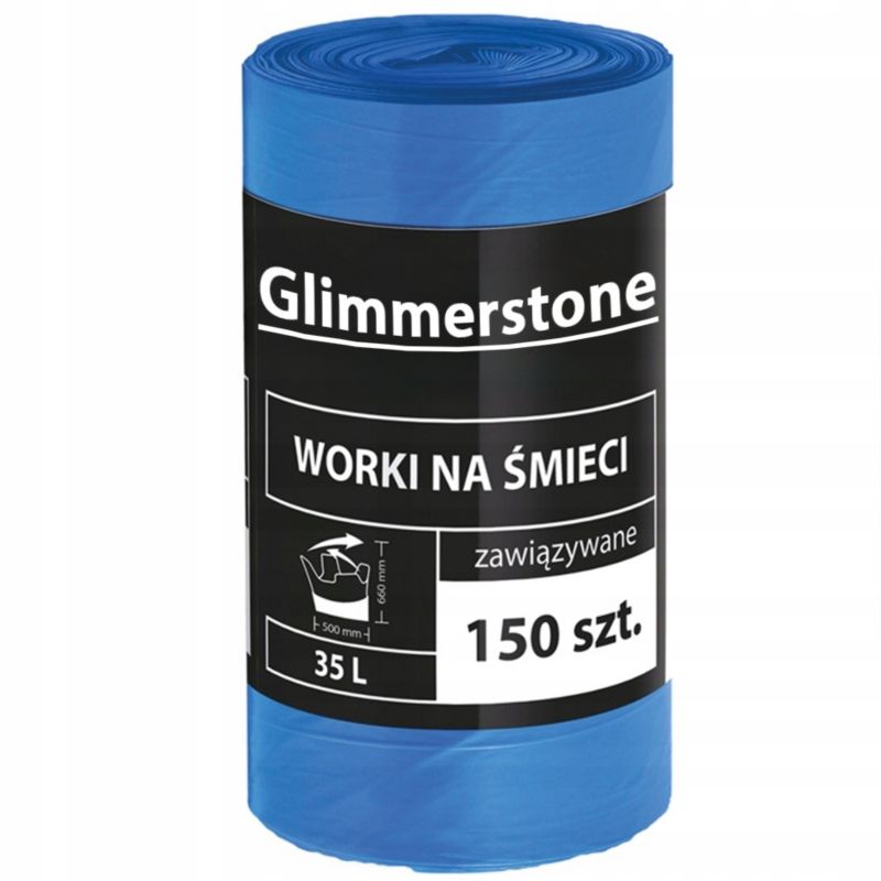 Worki na śmieci Matkam wiązane grube mocne niebieskie 35L 150 szt.