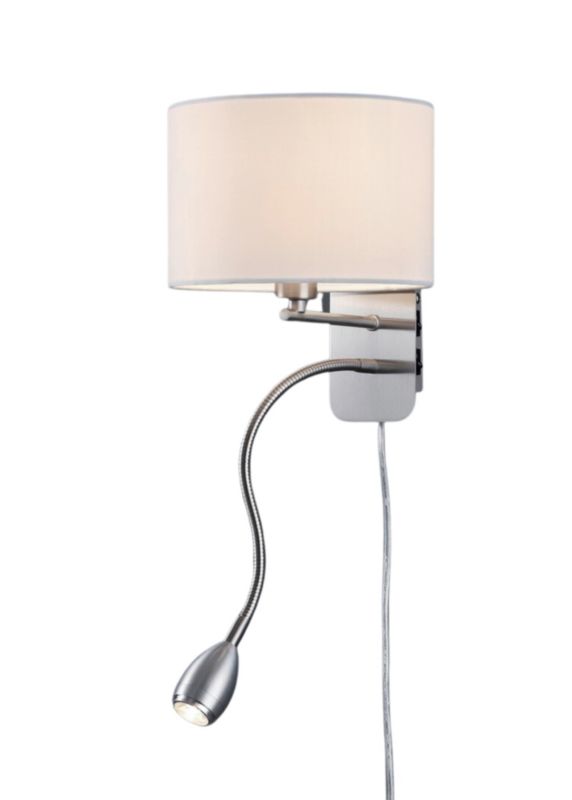 Kinkiet ścienny Trio Hotel srebrno-biały hotelowy 2 x E14 x IP20 wym: 23,5 x 20 x 20 cm - 1 szt.