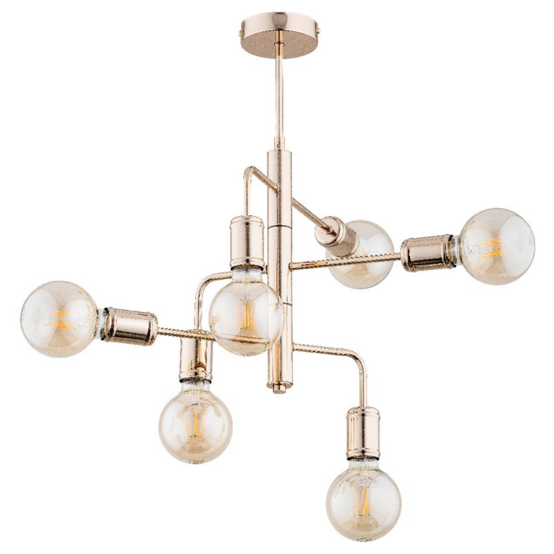 Lampa wisząca Alfa Vectus 0352 złota industrialna 6xE27 x 15W 1 szt.