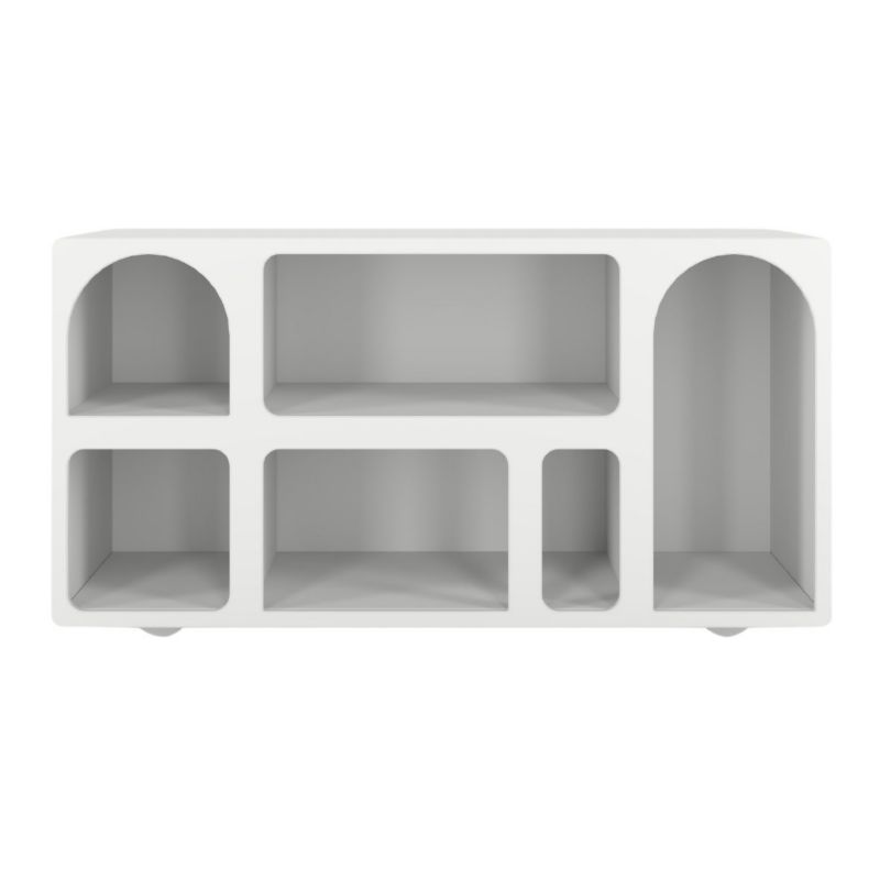 Drewniana komoda z łukami Visby OLIMPIA long biała 1 szt.