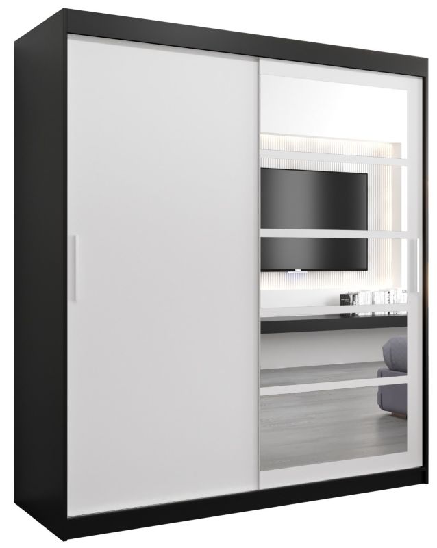 Szafa przesuwna Abiks ROMA 1 180 czarny mat + biały mat 1 szt.