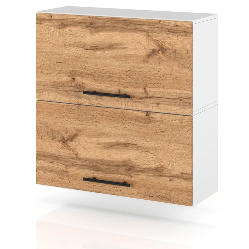 Szafka Kuchenna Hurtownia-Mebli Wisząca Klapowa W60K sPremium 60cm Biały Mat Dąb Wotan 60x32x72 cm 1szt.