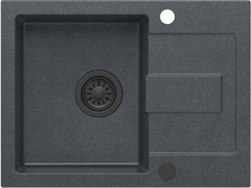 Zlewozmywak Quadron Graniteq 60x45 cm czarny z ociekaczem 1-komorowy 1 szt.