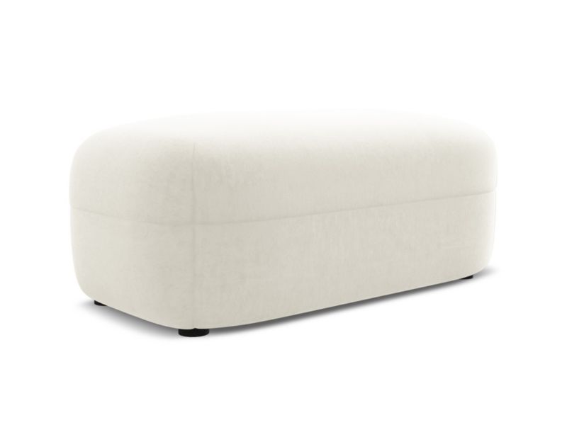 Pufa LaMiaSofa RIMINI z tkaniny welwetowej 92x48 cm jasny beż 1 szt.