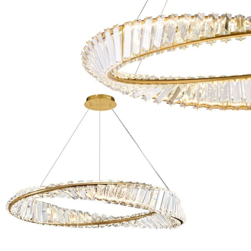 Lampa Sufitowa Wisząca Toolight App1201-Cp Cristal Złoty 1 Szt