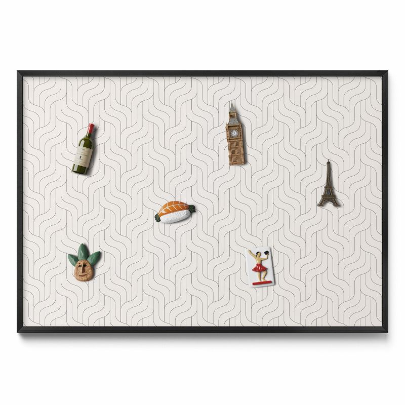 Tablica na magnesy Tulup 100x70 cm Regularny liniowy wzór w czarnej ramie 1 szt.