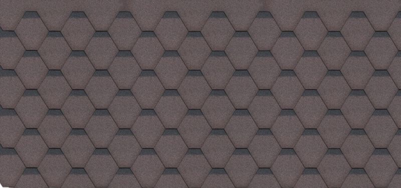 Płytki bitumiczne Timbela 3 m2, Hexagonal H-BROWN, lekkie i wodoodporne gonty, 1 paczka