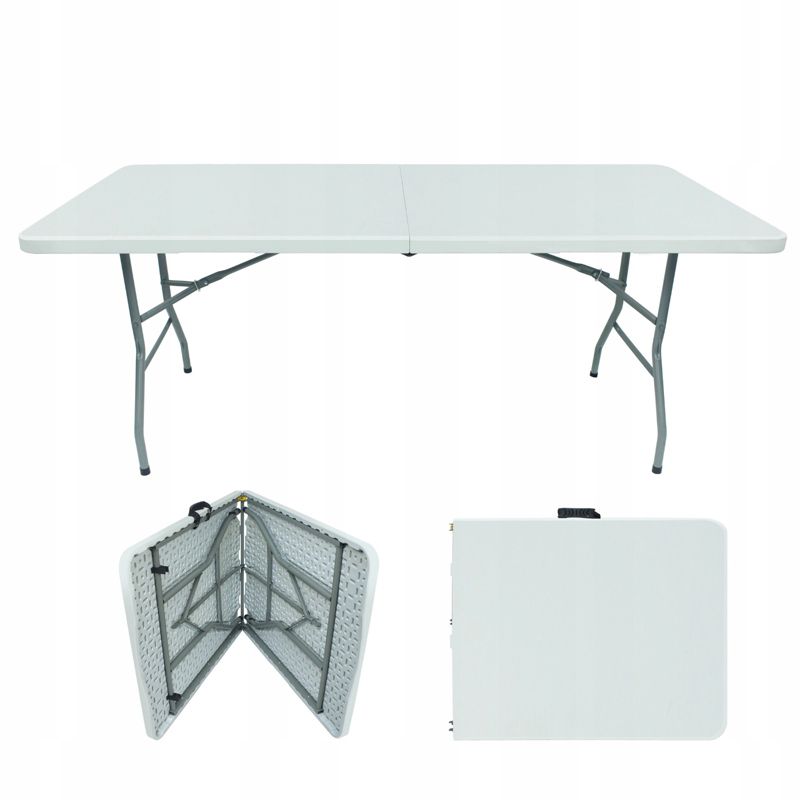 Stół cateringowy ogrodowy składany 180cm Coil Walizka rozkładany 180x74cm biały 1szt