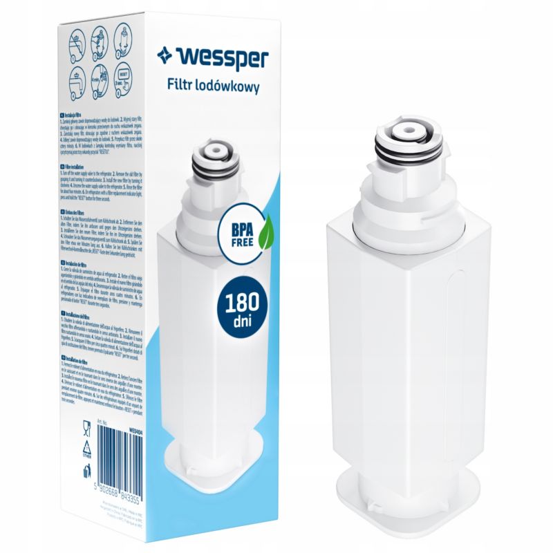Filtr wody, Wessper, do lodówek Samsung RF BRF SRF, zamiennik DA97-17376B HAF-QIN, wkład, 1szt