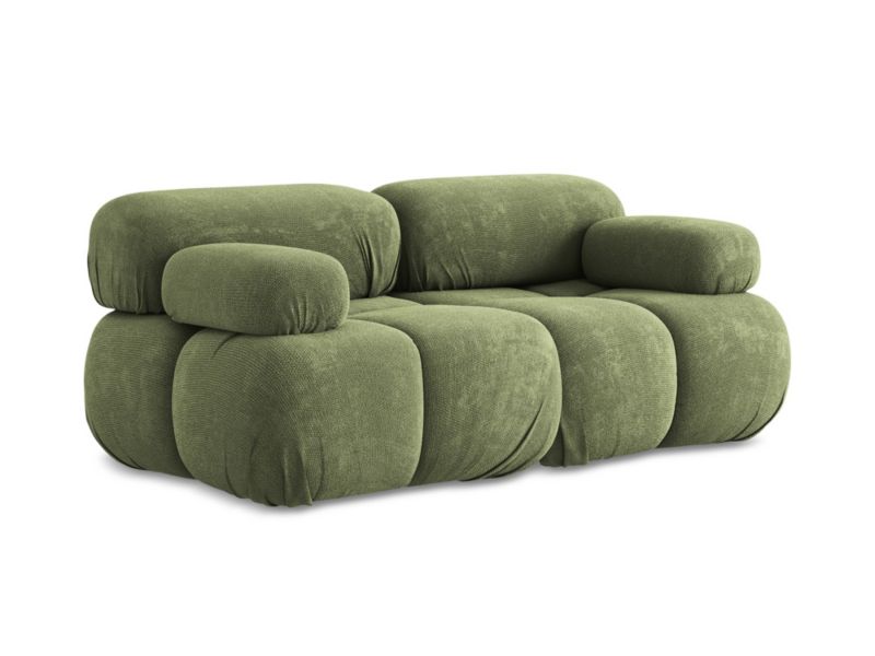 Modułowa sofa 2-osobowa LaMiaSofa SANREMO z tkaniny szenilowej 190x96 cm zielony 1 szt.