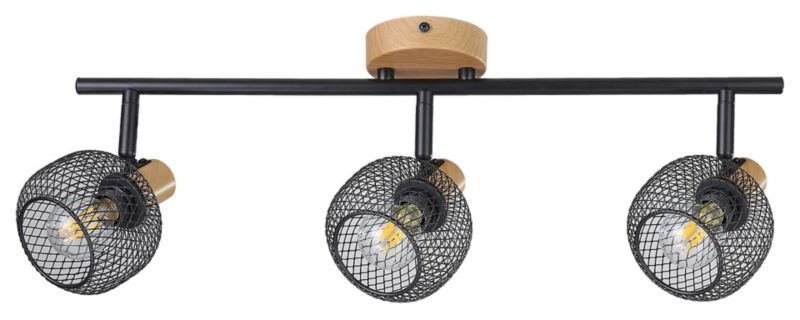 Spot sufitowy Rabalux Grendel buk czarny matowy 3 x E14 x 40W IP20 wym: 14,5 x 53 x 14,5 cm - 1 szt.