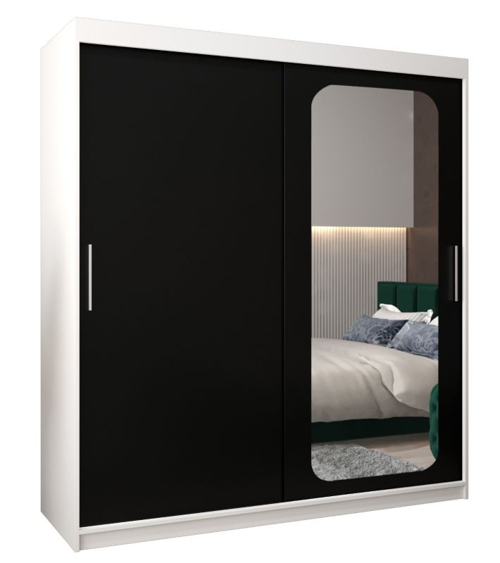 Szafa przesuwna Garderoba Abiks PROMO T2 180 biały/czarny 1 szt.