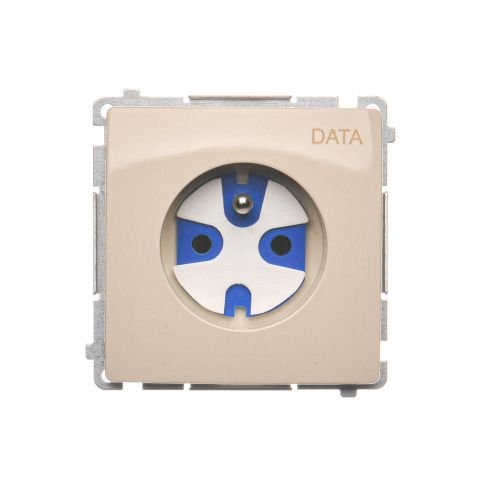 Gniazdo Kontakt-Simon Basic Data z kluczem i uziemieniem beżowe 1 szt.