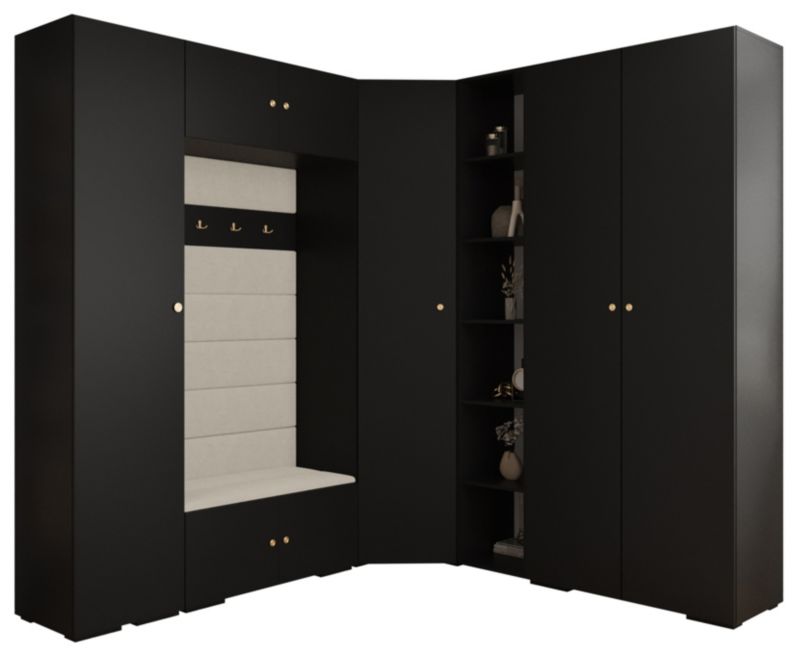 Garderoba do przedpokoju Abiks INOVA 2 Z2 czarny+złoty+manila02 1 szt.
