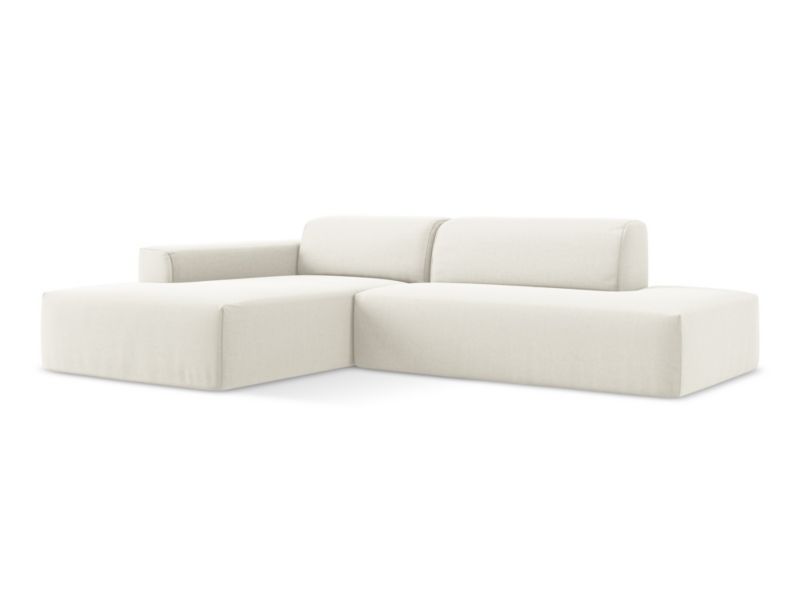 Narożnik prawostronny LaMiaSofa BOVA z tkaniny welwetowej 240x90 cm jasny beż 1 szt.