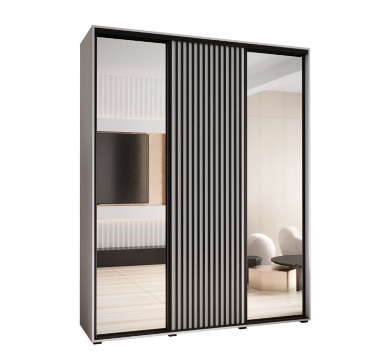 Szafa przesuwna Garderoba Abiks LANKO 2 190 gł. 45 biały/biały 1 szt.