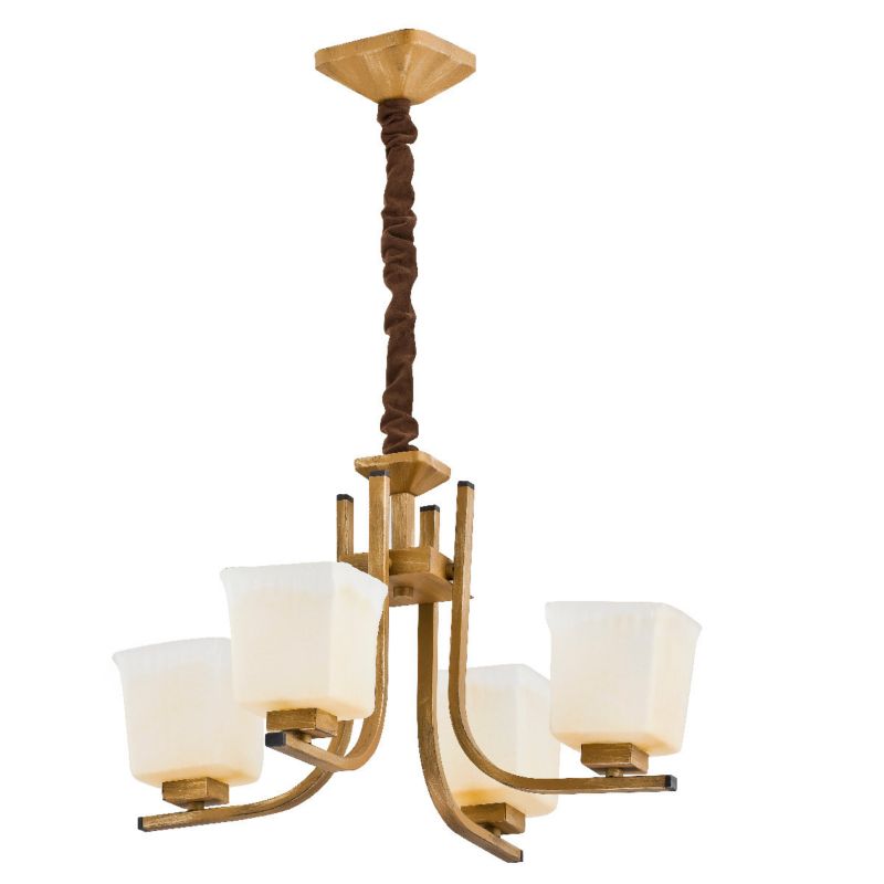 Lampa wisząca Alfa Oplot jasne drewno-brązowa-kremowa wym: 65 x 48 x 48 cm 4xE14 x 10W 1 szt.