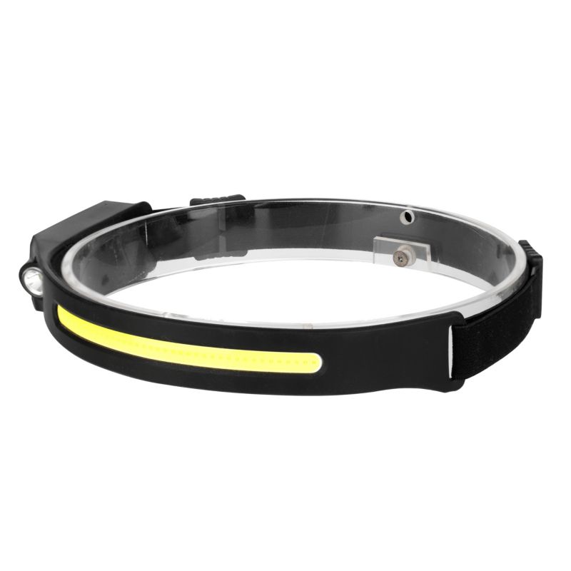 Latarka LED MasterLED czołowa 3W COB IPX2 6000K zimna biel z sensorem ruchu czarna 1 szt.