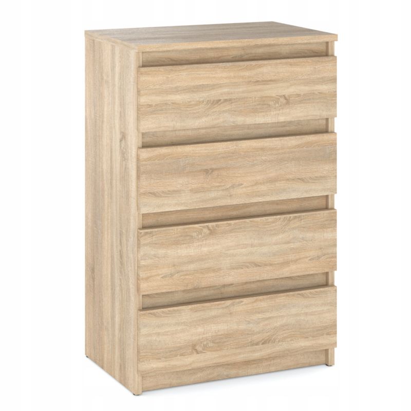 Komoda Z 4 Szufladami Stiv-Meble Dąb Sonoma Szafka Rtv 60X33,5X92,5 Cm 1Szt.