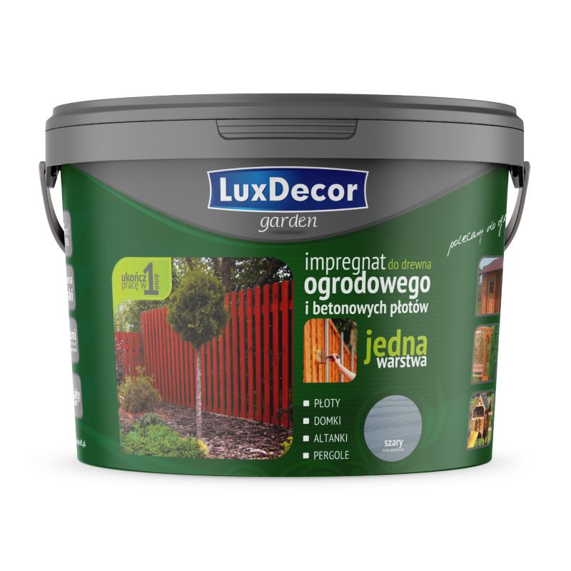 Impregnat do drewna ogrodowego Luxdecor garden, kolor szary, 9 l 1 szt.