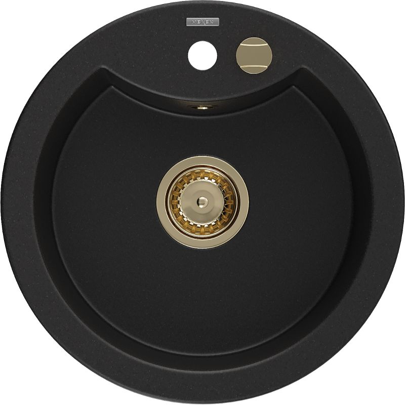 Zlewozmywak wpuszczany Mexen Diego 1-komorowy czarny 488x488 mm - 6512481000-77 1 szt.