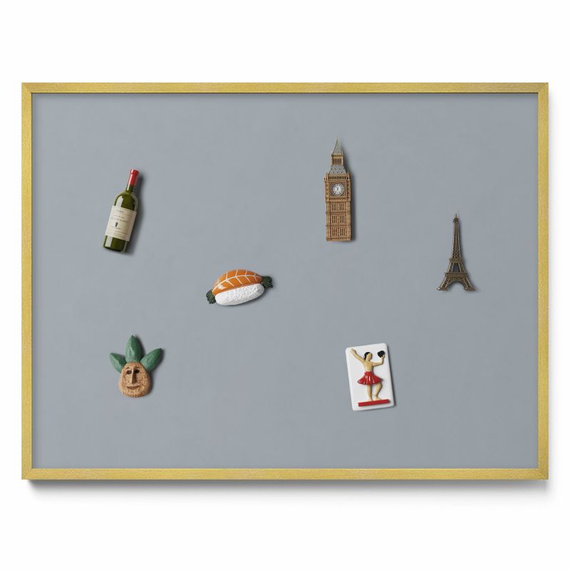 Tablica na notatki Tulup 80x60 cm Kolor szary w złotej ramie 1 szt.