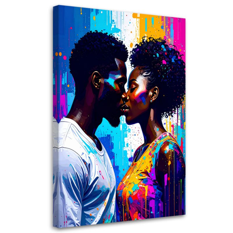 Obraz nowoczesny do salonu sypialni Feeby Pocałunek Miłość Para 60x90cm 1szt