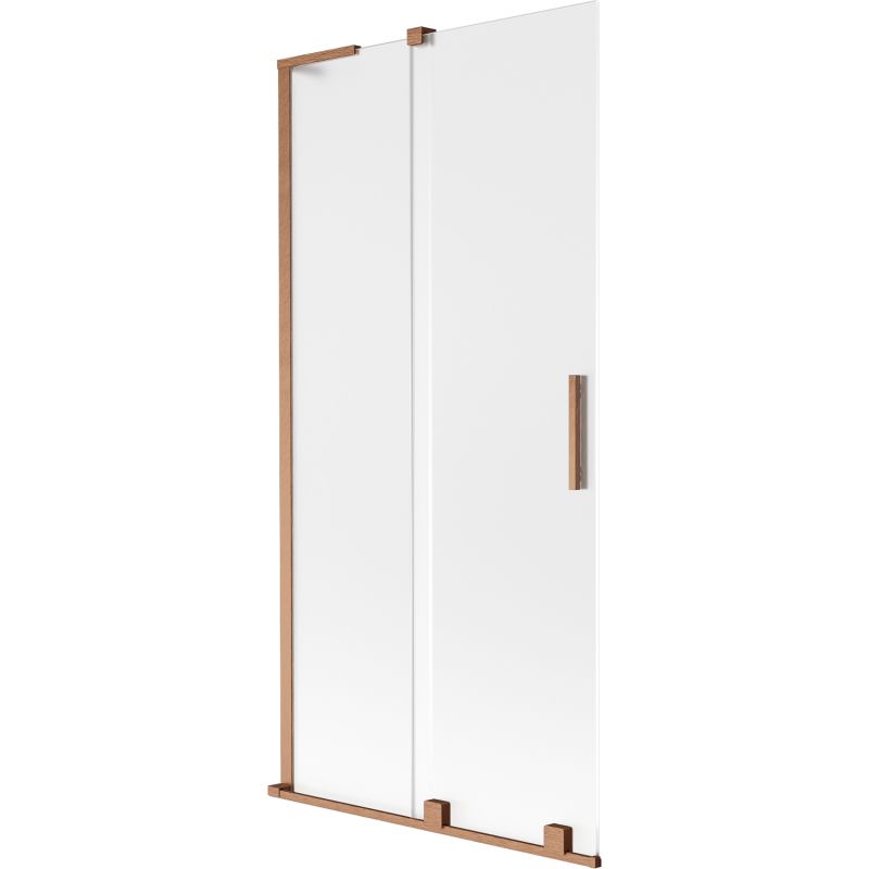 Parawan nawannowy rozsuwany Mexen Velar L szron/miedź szczotkowana 95x150 cm 1 szt.